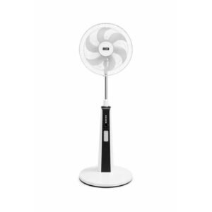Elbee LB-1285 18-Inch Rechargeable Remote Pedestal Fan – White