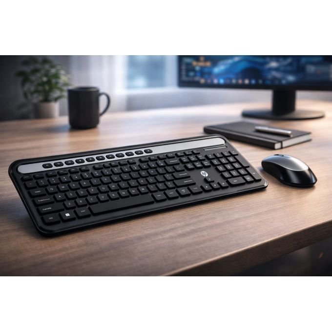 HP CS500 Wireless Keyboard & Mouse Combo – English QWERTY, 2.4GHz USB Receiver, Black - Image 4