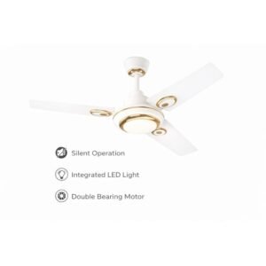 Elbee VISTA24 Decorative Ceiling Fan with White Gold Finish
