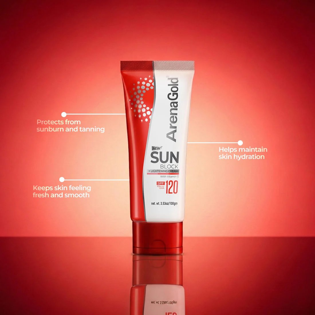 ArenaGold SPF 120++ Brightening Sunscreen – 100 g - Image 2