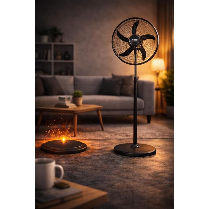 Elbee LB-985 18-Inch 5-Blade Pedestal Fan – Black - Image 3