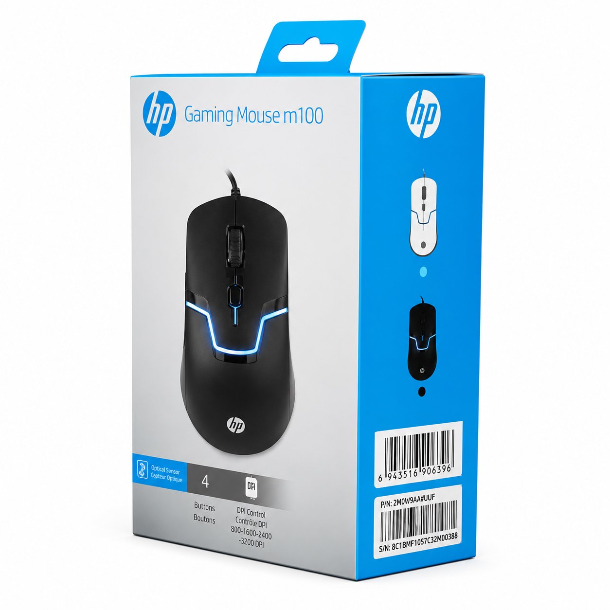 HP M100 Wired LED Gaming Mouse – Black - Image 2