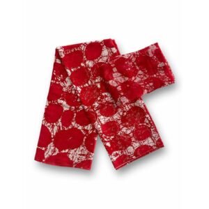 WAVELON Silk and Chiffon 6-Yard Fabric Set Design 2974 – Red White