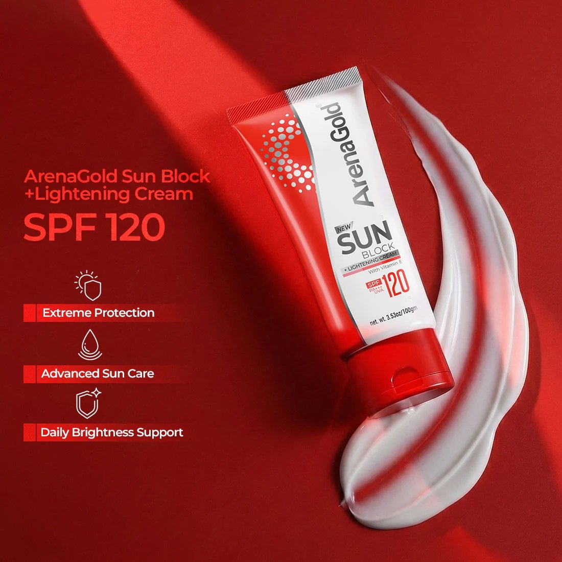 ArenaGold SPF 120++ Brightening Sunscreen – 100 g - Image 3