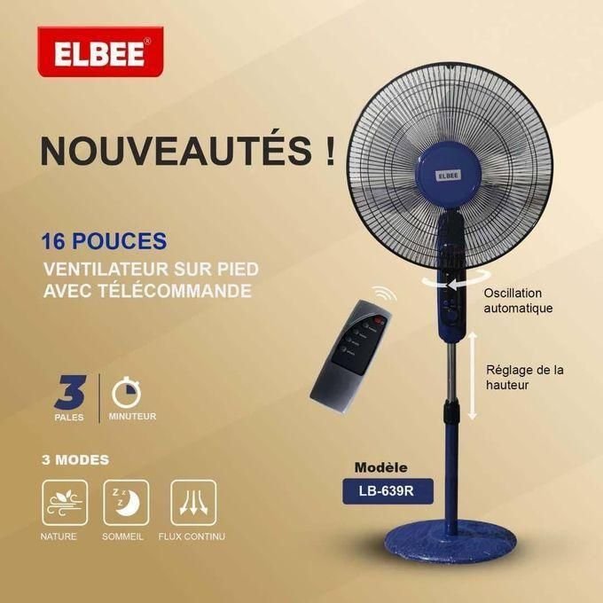 Elbee LB-659R 16-Inch Remote Pedestal Fan – Grey - Image 2