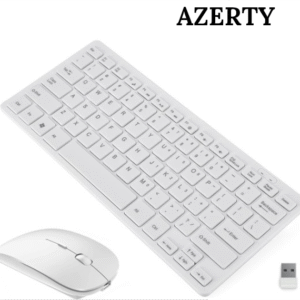 GKM GKM901 Slim Wireless Keyboard and Mouse Combo – French AZERTY, White
