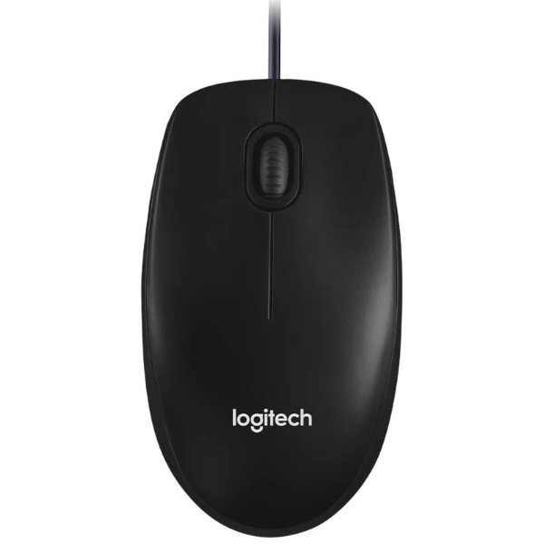 Logitech M100r Wired USB Mouse – Black