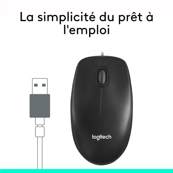 Logitech M100r Wired USB Mouse – Black - Image 3