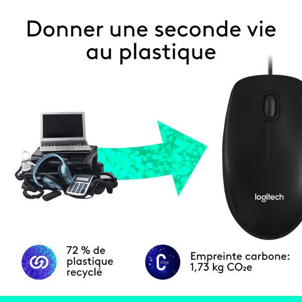 Logitech M100r Wired USB Mouse – Black - Image 5