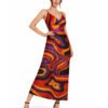 WAVELON Silk and Chiffon 6-Yard Fabric Set Design - 3222 - Orange