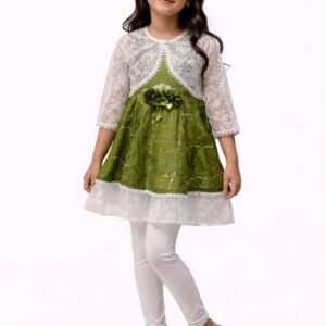 Girls Elegant Dress with Lace Bolero - 4683
