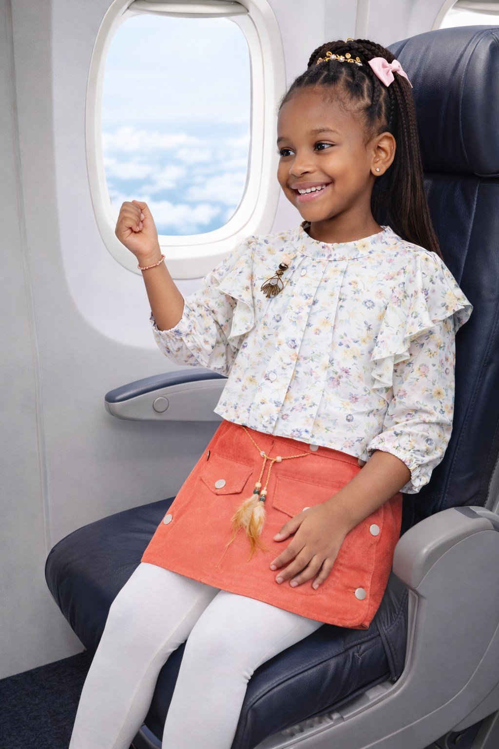 Girls Embroidered Summer Top & Ruffle Shirt Set - 4651 - Image 3