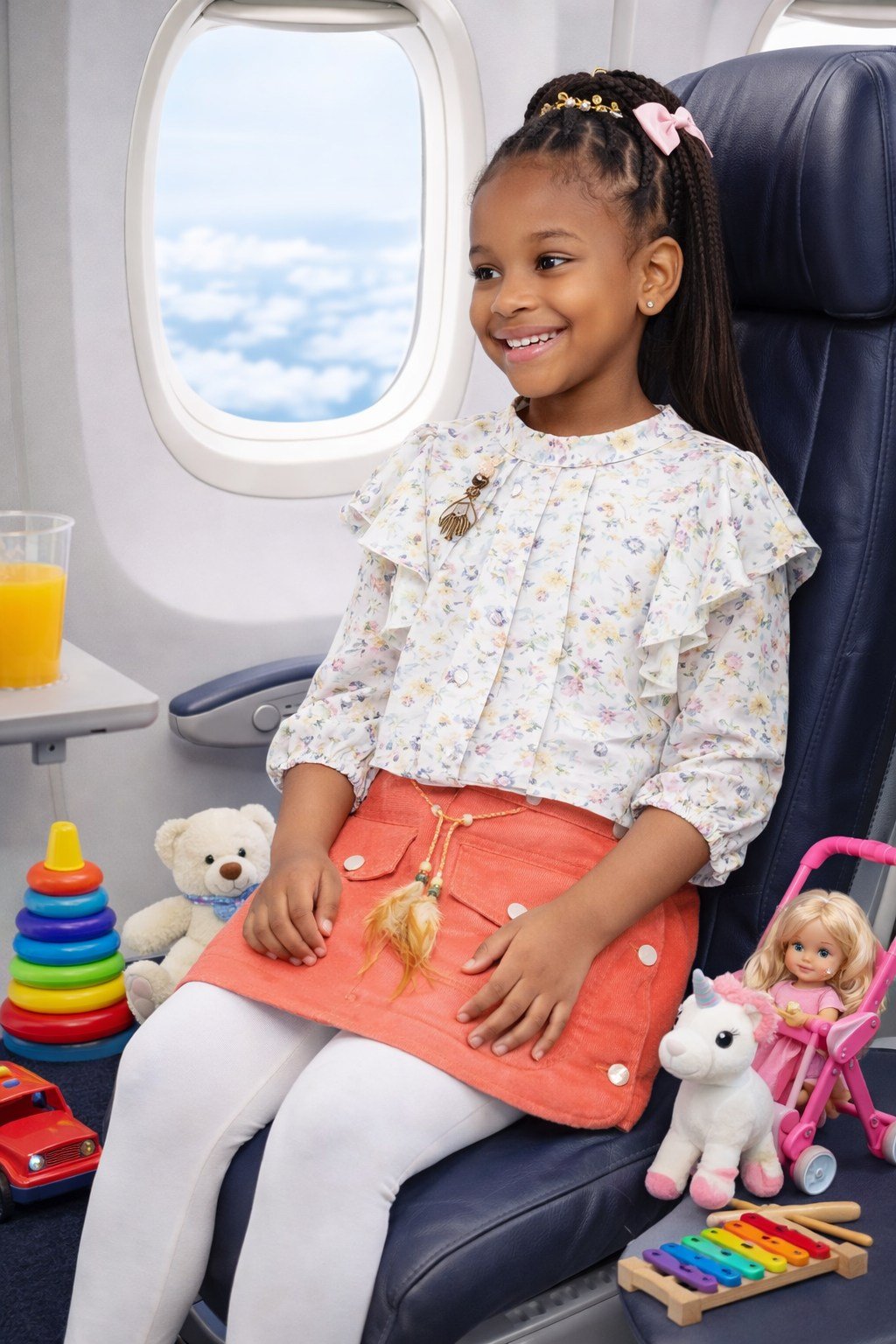 Girls Embroidered Summer Top & Ruffle Shirt Set - 4651 - Image 4
