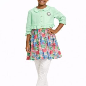 Girls Floral Tunic Dress & Leggings Set - 4687