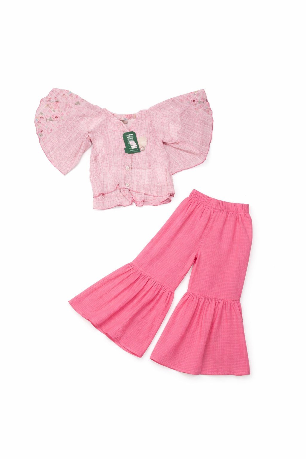 Girls Pink Ruffle Two-Piece Set - 4694 - Image 2
