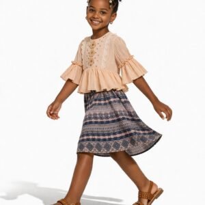 Girls Puff-Sleeve Summer Dress - 4696