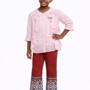 Girls Three-Piece Blouse, Camisole & Pants Set - 4690