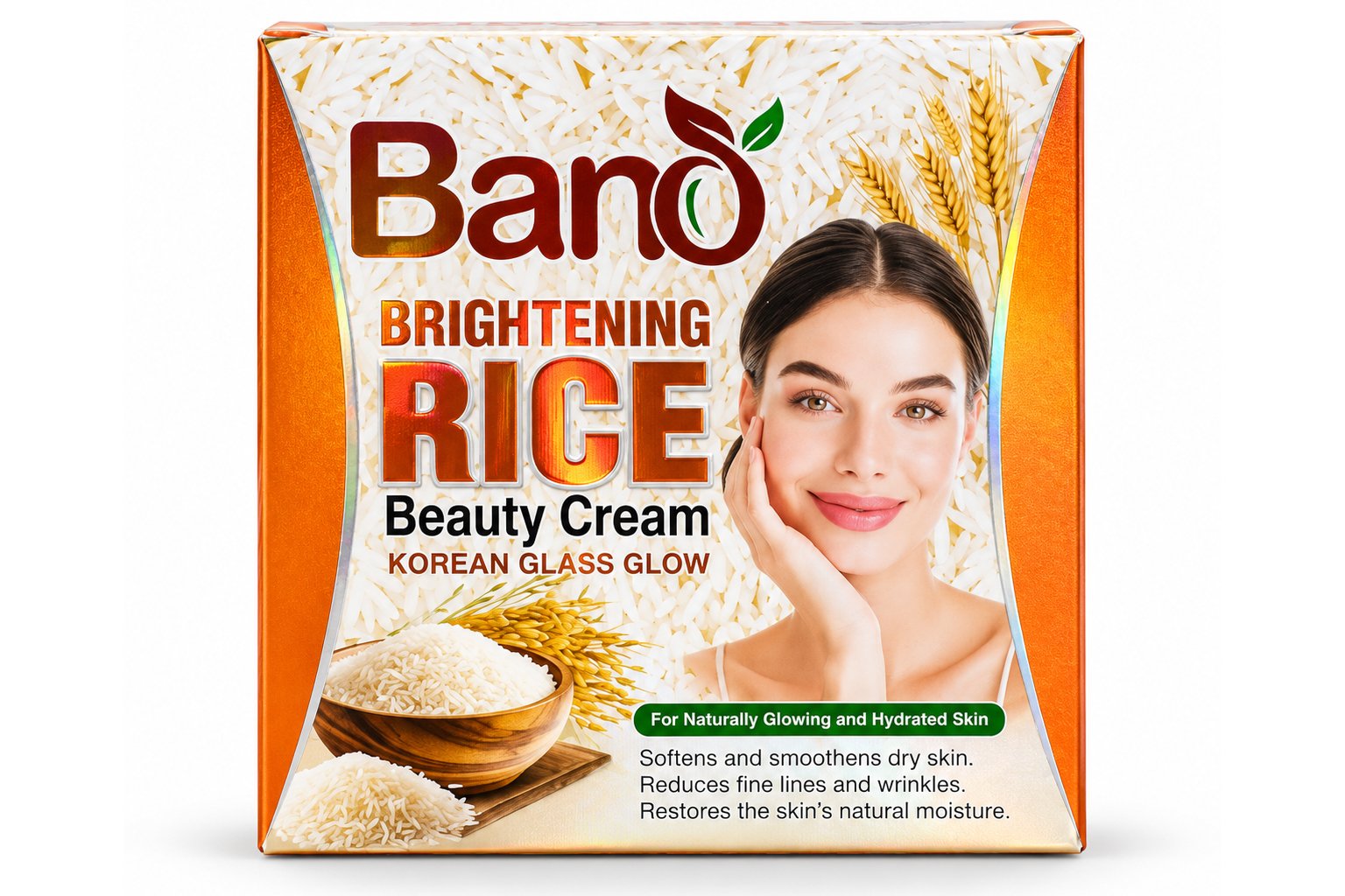 Bano Brightening Rice Beauty Cream – Korean Glass Glow, Hydrating & Radiance Facial Care