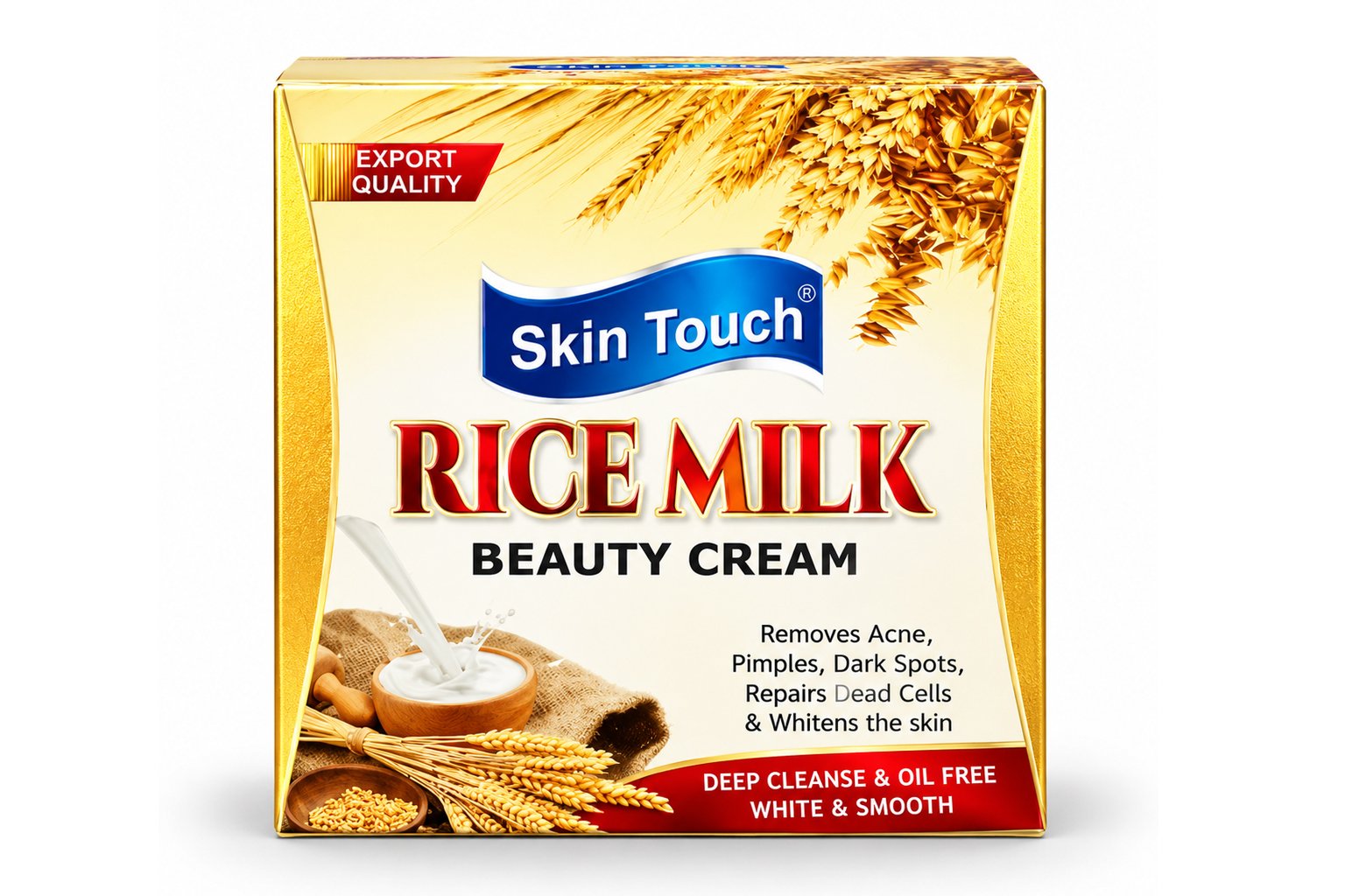 Skin Touch Rice Milk Beauty Cream – Brightening Facial Care, Dark Spot Appearance & Oil-Free Finish