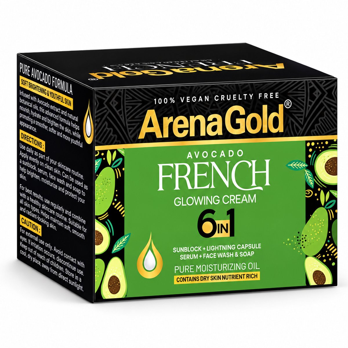 ArenaGold French 6-in-1 Glowing Cream Set – Avocado