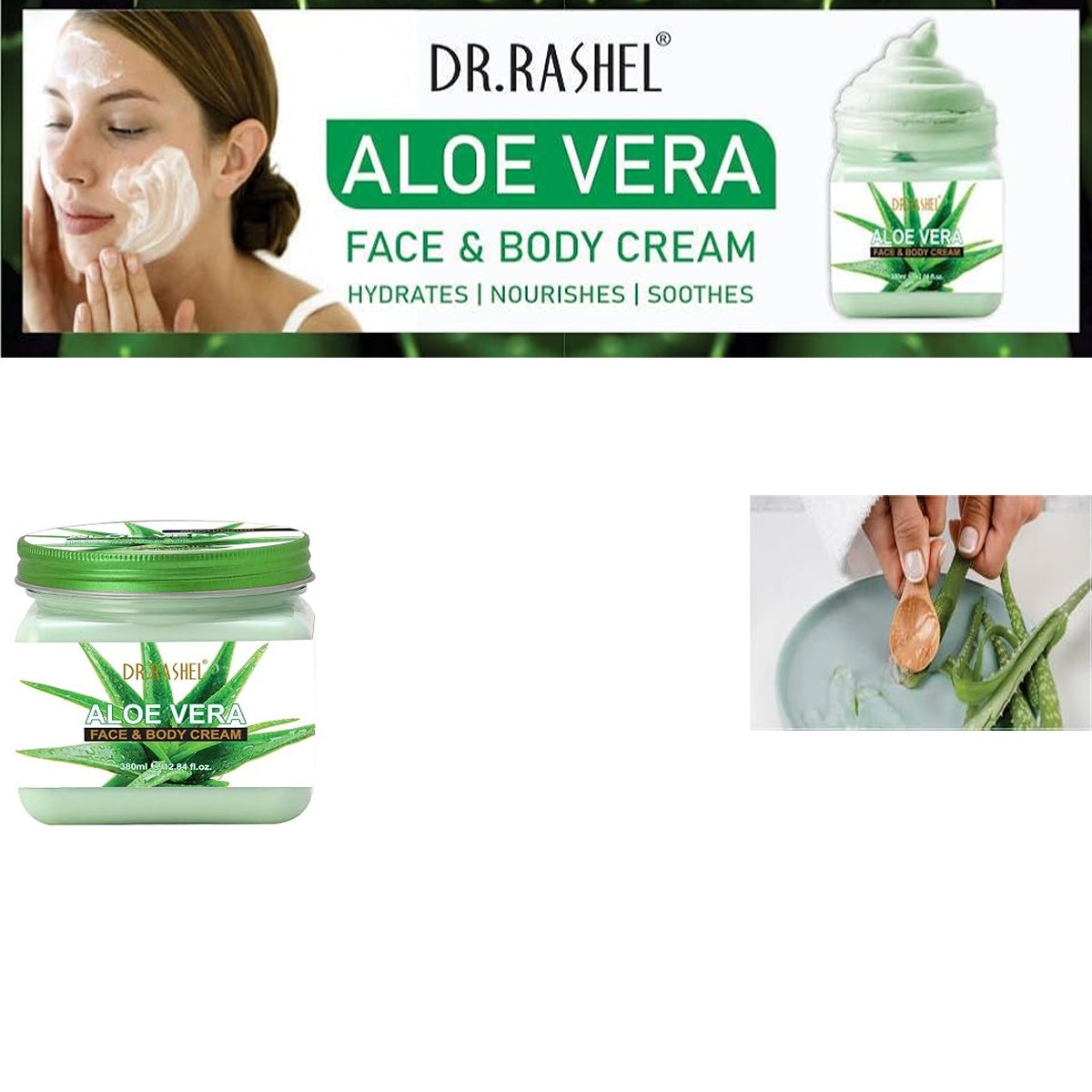 Dr. Rashel Aloe Vera Face & Body Cream — 380 ml — packaging and product details