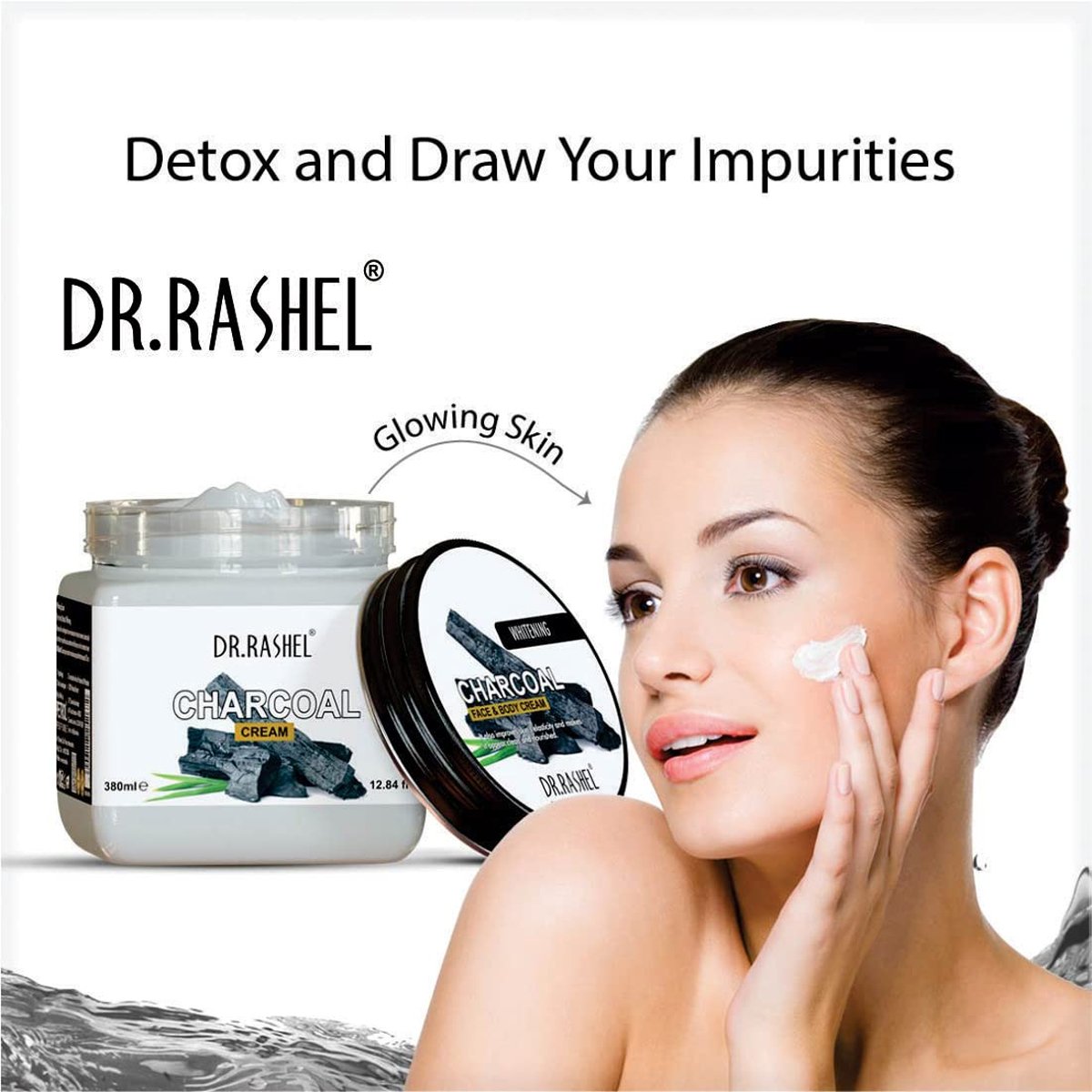Dr. Rashel Charcoal Face & Body Cream — 380 ml - Image 3