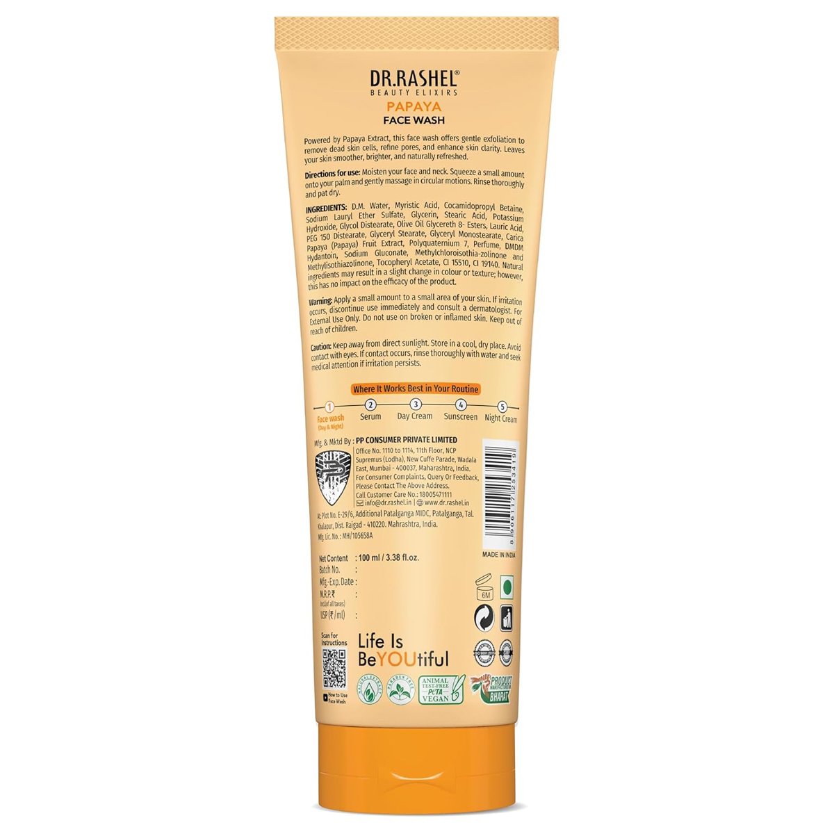 Dr. Rashel Papaya Face Wash — 100 ml - Image 2