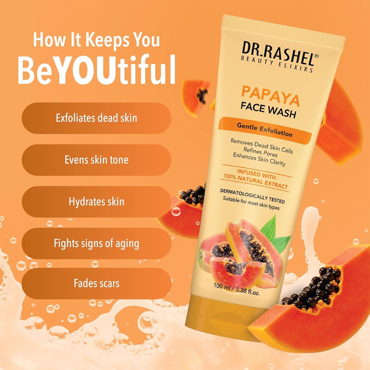Dr. Rashel Papaya Face Wash — 100 ml - Image 3
