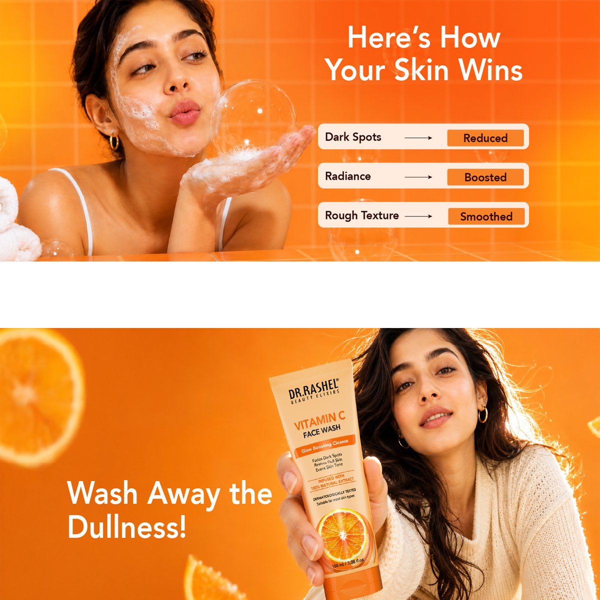 Dr. Rashel Vitamin C Face Wash — 100 ml — packaging and product details
