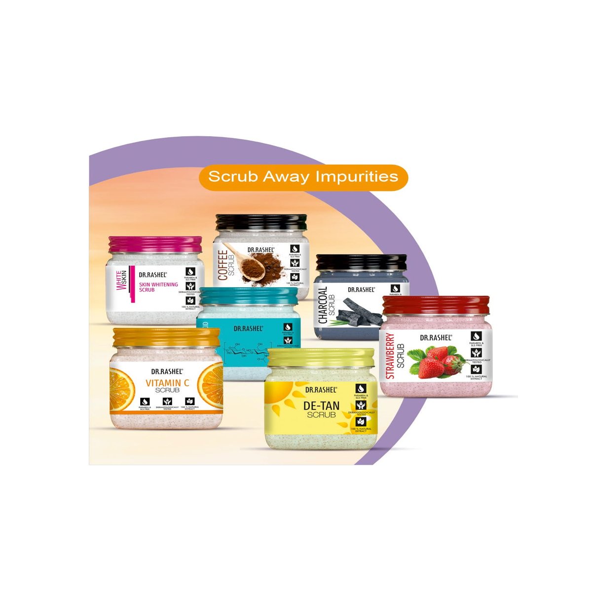 Dr. Rashel Rice Water Face & Body Scrub — 380 ml — packaging and product details