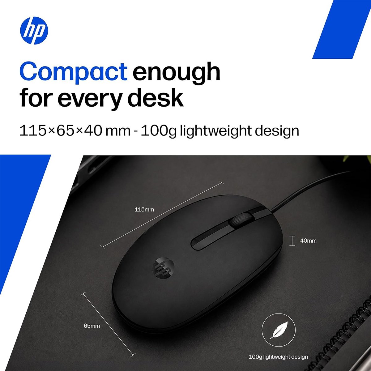 HP M10 Wired Mouse close-up product image