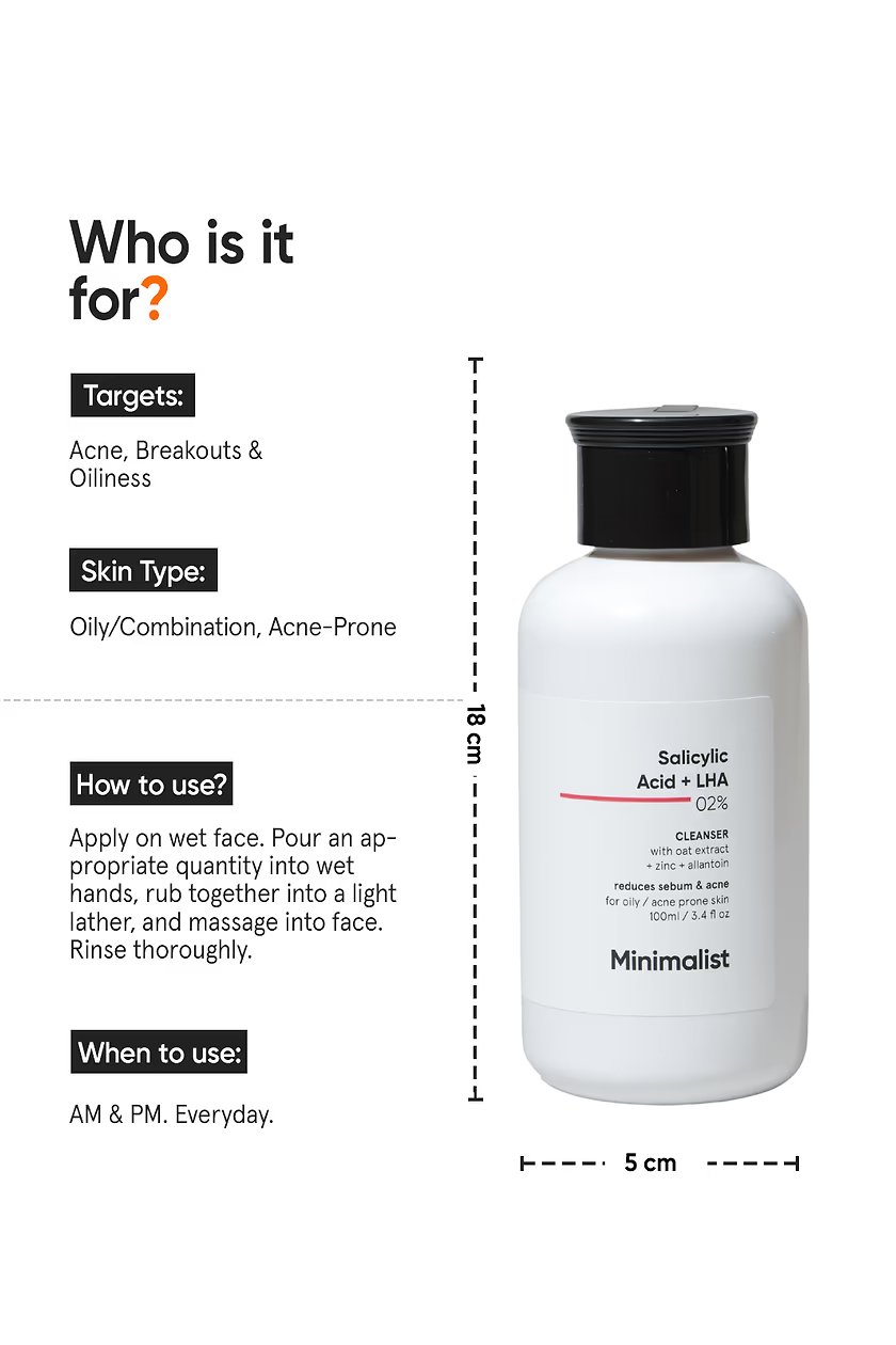 Minimalist Salicylic Acid 2% Face Cleanser – Clarifying Daily Cleanser | 100 ml - Image 3