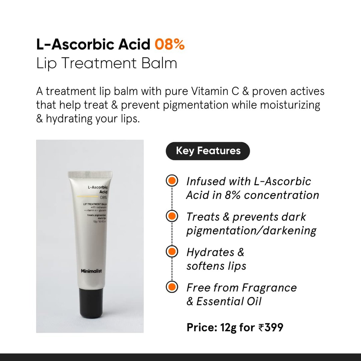 L-Ascorbic Acid Lip Treatment - Minimalist product visual