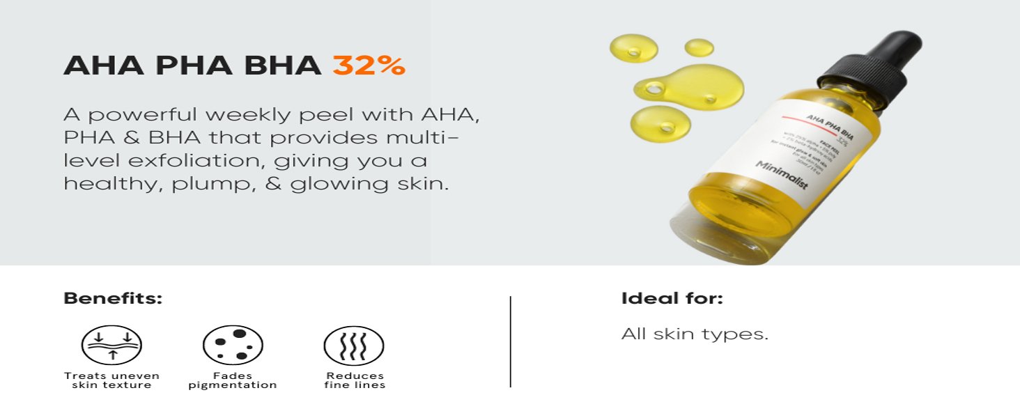 AHA PHA BHA 32% Face Peel - Minimalist product visual