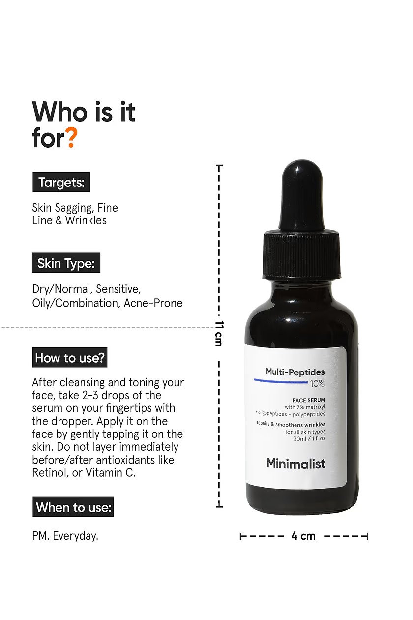 Minimalist Multi-Peptides 10% Face Serum – Peptide-Focused Facial Serum | 30 ml - Image 3