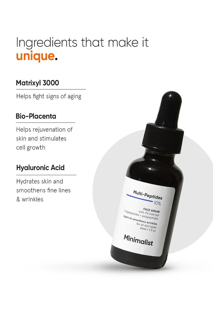 Minimalist Multi-Peptides 10% Face Serum – Peptide-Focused Facial Serum | 30 ml - Image 4