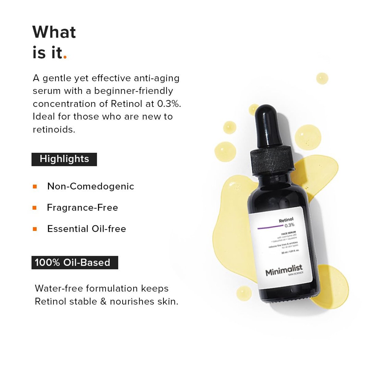 Minimalist Retinol 0.3% Face Serum – Measured Night-Time Retinol Care | 30 ml - Image 6