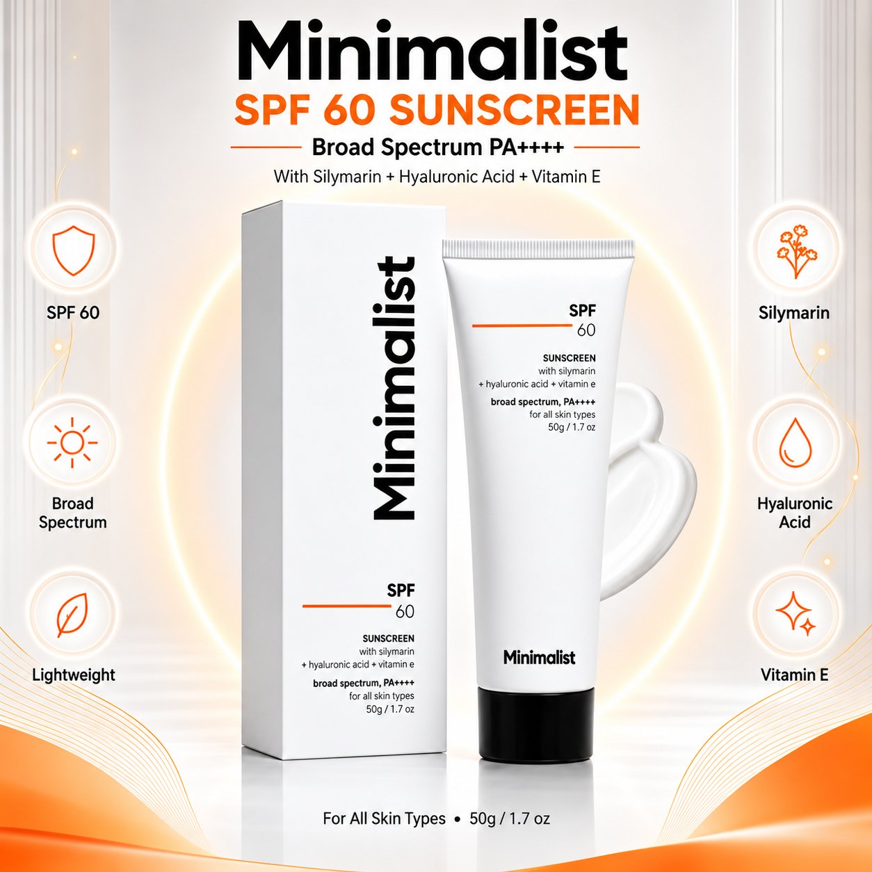 Sunscreen SPF 60 - Minimalist product visual