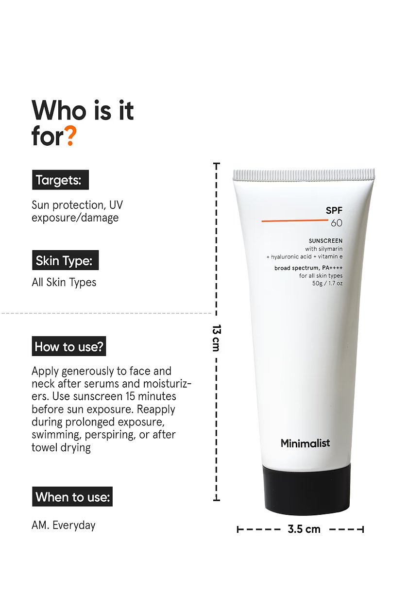 Minimalist SPF 60 Sunscreen – Broad Spectrum Daily Sun Protection | 50 g - Image 3