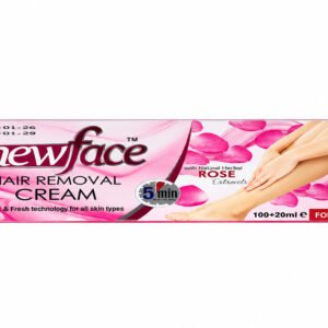 NewFace Rose Hair Removal Cream – 5-Minute Hair Removal, All Skin Types – 120 ml (100 ml + 20 ml Free)