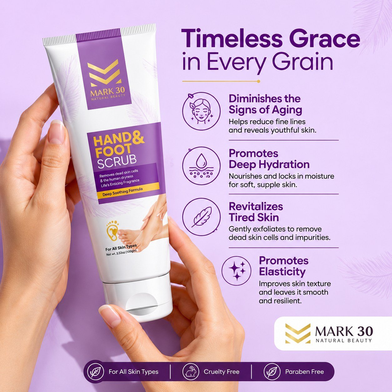 MARK 30 Moisturizing Hand & Foot Scrub - 100g - Image 4