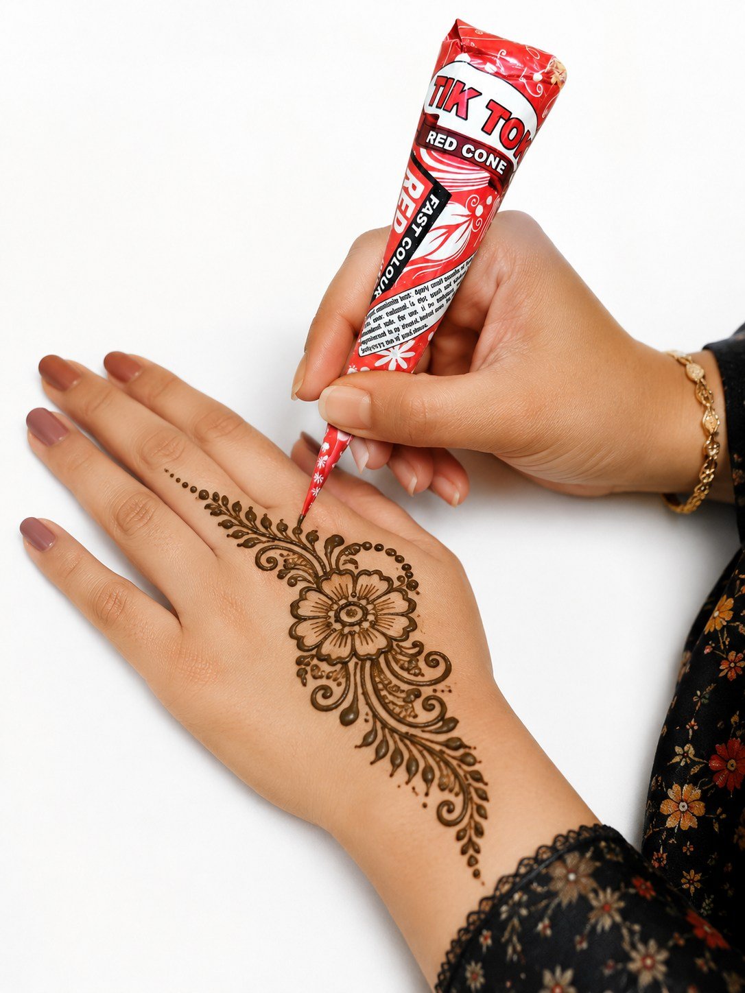 TIK TOK Fast Colour Red Henna Cones - Pack of 6 - Image 2