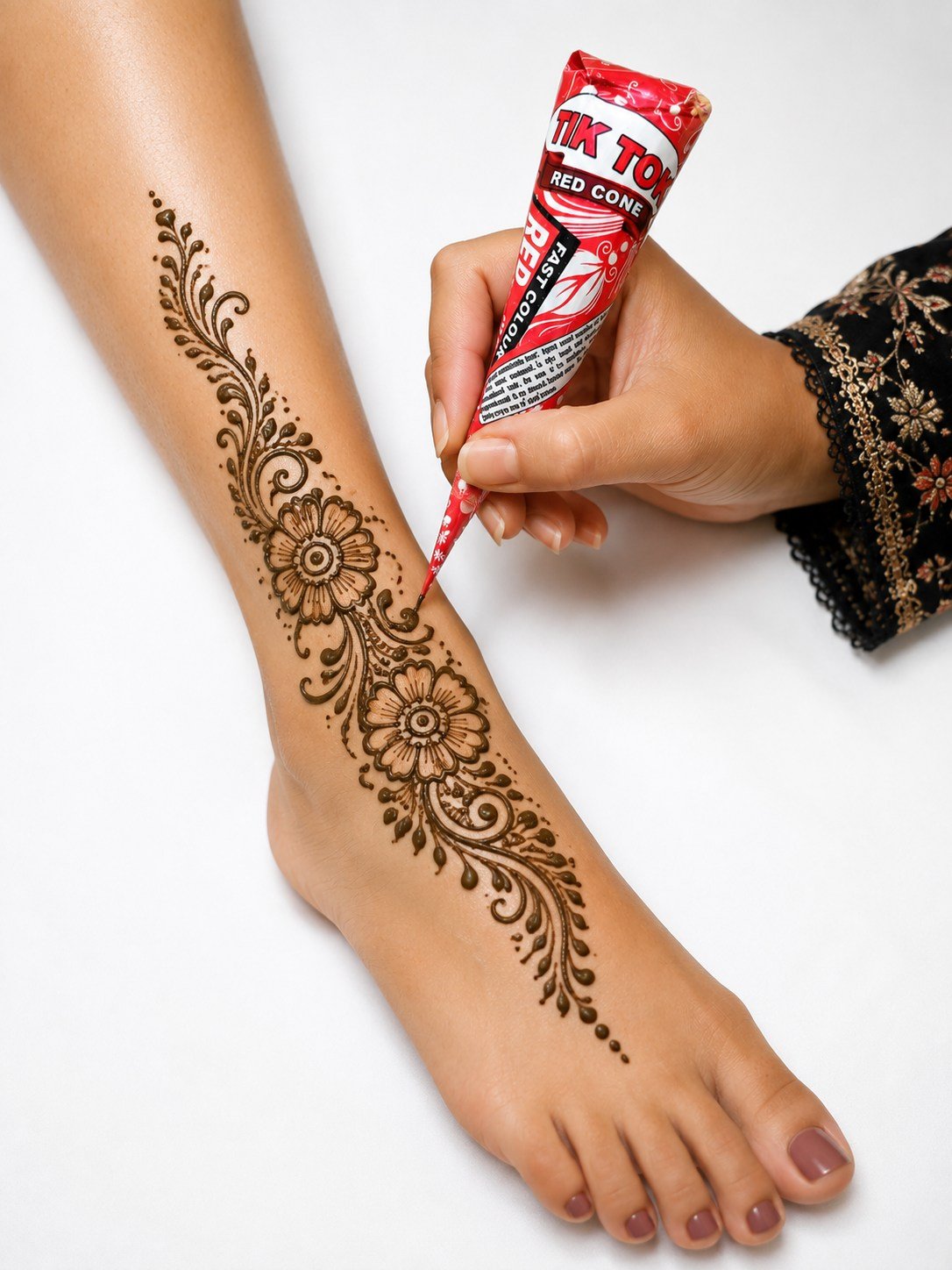 TIK TOK Fast Colour Red Henna Cones - Pack of 6 - Image 3