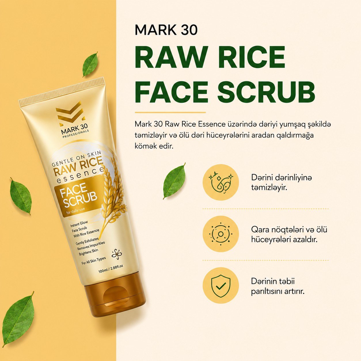 MARK 30 Raw Rice Essence Face Cleanser - 100g - Image 4